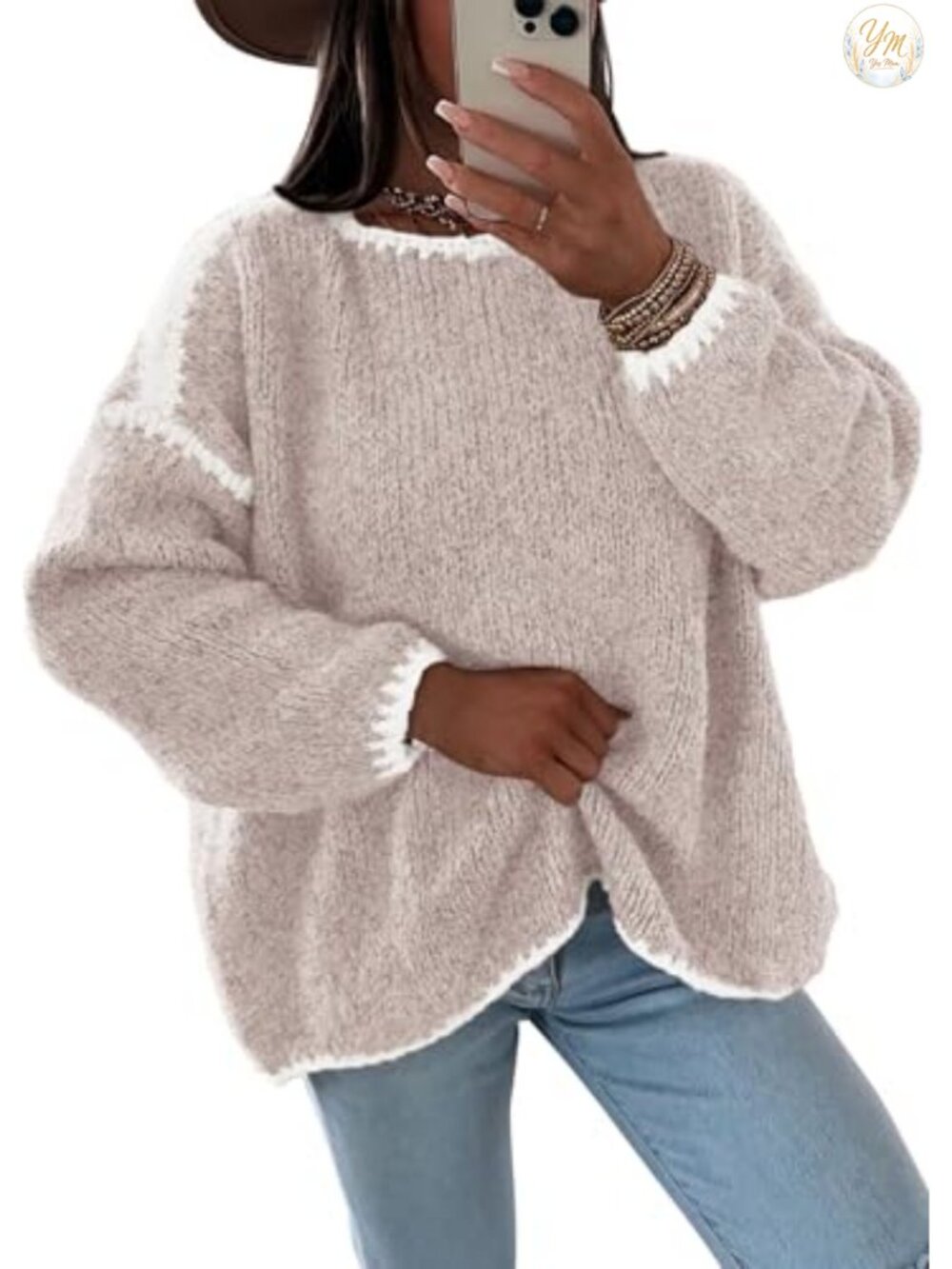 Oversized Chunky Knit Pullover Sweater for Women Fall Winter Trendy Long Sleeve